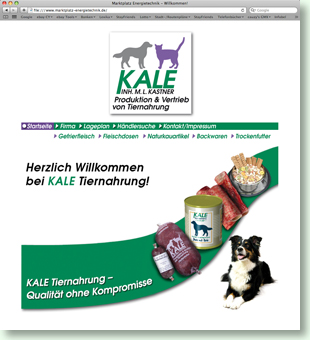 Website KALE Tiernahrung